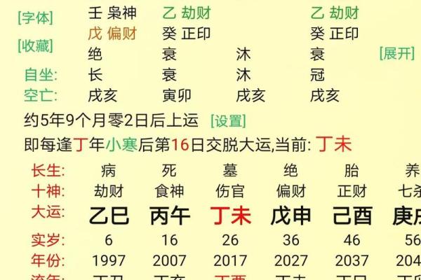 美名腾八字喜用神查询表