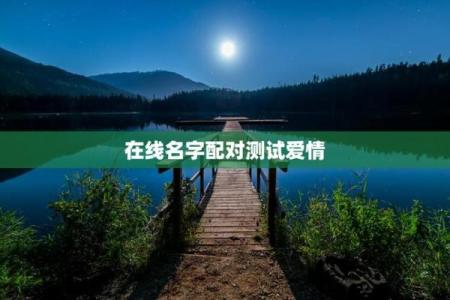 姓名配对爱情测试打分免费 姓名测试爱情缘分配对？