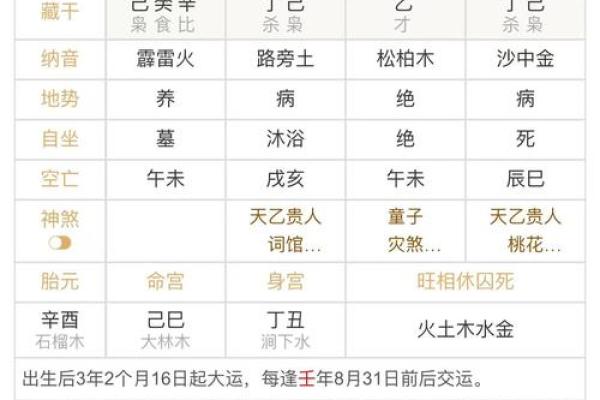 童子命排盘测算